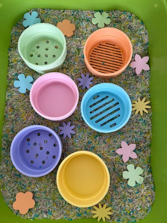 Pretletter Studio: stapelpotjes 6 stuks pastel